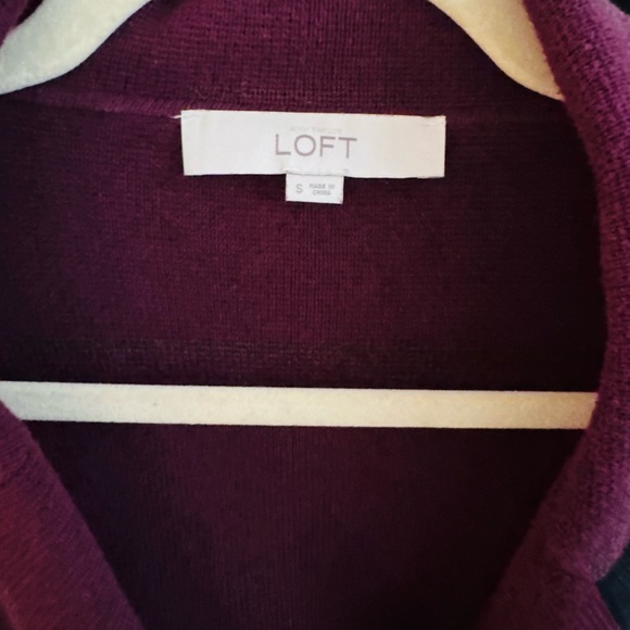 LOFT Burgundy Double-Breasted Blazer - Picture 4 of 9